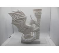 Dragon Bookends - Gothic & Medieval Fantasy Book Ends for Shelves | Unique Home & Office Decor by K E Kreations (White Left Side)