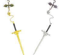 Dragon Bookmark, 2 Pack Fantasy Sword Bookmarks with Dragon Pendant, Fourth Wing Inspired Book Mark for Readers, RPG Enthusiasts, Collectors, 14.3CM Length with 5.1CM Pendant