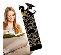 Dragon Bookmark, Black and Gold Dragons with Sun and Clouds Bookmark, Fourth Wing Bookmark Double Sided Cool Bookmark for Book Lovers, Book Accessories for Reading Enthusiastics