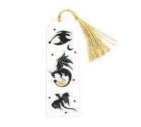 Dragon Bookmark - Four Wings Acrylic Bookmark with Tassel | Creative Cool for Readers | Small Book Brands for Adults Suitable for Adults