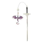 Dragon Bookmark, Fourth Wing Bookmark, Dragon Sword Bookmarks with Vintage Tassel Pendant, Gothic Metal Bookmarks for Book Lovers Students Teachers Purple