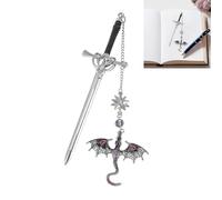 Dragon Bookmark,Gothic Dragon Book Marker,Fourth Wing Bookmark,Bookm/ark with Vintage Tassel Pendant,Vintage Boo/kmark,Fantasy Boo/kmark for Readers, Book Marks for Adults(Grey)