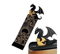 Dragon Bookmark - Portable Dragon Bookmark | Cool Black with Sun and Clouds, Book Decorations, Book Accessories for Book Lovers, Friends, Families and Reading Enthusiastics Accessories
