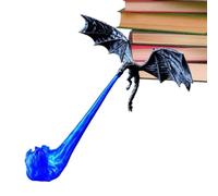 Dragon Bookshelf Lamp, 3D Printed Fire Breathing Fantasy Book Shelf Light