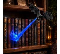 Dragon Bookshelf Nook Light,Fire-Breathing Fantasy Shelf Decor,Dragon Bookshelf Lamp,Book Shelf Lamp LED Vintage Floating Dragons Decor,Warm LED Night Light,Book Lover Gift,Halloween Shelf Display，D