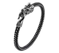 Dragon Bracelet for Men, Ouroboros Bracelet for Boys, Viking Dragon Bangle Bracelet, Punk Dragon Cuff Bracelet, Dragon Braided Leather Bracelet, Dragon Head Wristband Bracelet, Dragon Jewelry Gifts