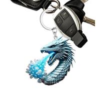 Dragon Breath Keychain - Fantasy Dragon Pendant, Fire Breathing Charm | Creative Dragon Keychain With Detailed Wings And Flame Effect, Unique Gift Accessory For Bag, Backpack, Car Keys, Or Cosplay