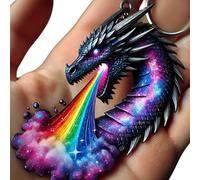 Dragon Breath Keychain, Fantasy Elemental Dragon Breath Resin Keychain Keyring for Women and Men Key Bag Accessories Gift (#03)