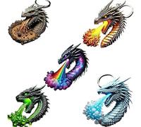 Dragon Breath Keychain, Fantasy Elemental Dragon Breath Resin Keychain Keyring for Women and Men Key Bag Accessories Gift (5pcs)