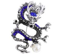Dragon Brooch Brooches Lovely Blue - Shining Crystal for Women Exquisite Enamel Animal Lapel Pins Large Animals Safety Pin Clothing Accessories UB2927