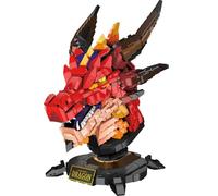 Dragon Building Set for Adults, Fantasy Fire Dragon Head Building Blocks Model Display Collection, Creative Gifts for Kids Adults(2713 Pcs)