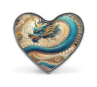 Dragon Button Pin Elegant Heart Lapel Pin Fashion Love Printed Brooch Badge Funny Enamel Pins Brooch Pins Pinback Button Badges for Bag Jacket Clothes Accessories