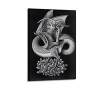 Dragon by M.C. Escher Painting Art Poster Canvas Wall Art Decorative Bedroom Modern Home Print Picture 20x30inch(50x75cm)