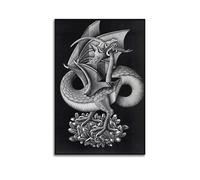 Dragon by M.C. Escher Painting Art Poster Picture Canvas Wall Paint Arts Decor Modern Home Artworks 24x36inch(60x90cm)