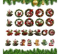 Dragon Calendar Advent 2025-2D Acrylic Flying Dragon Ornament, 24 Days Christmas Countdown Decoration, Hanging Mythical Creature Pendant for Tree Wall Window Door Home Kids Adults
