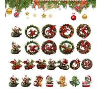 Dragon Calendar Advent 2025-2D Acrylic Flying Dragon Ornament, 24 Days Christmas Countdown Decoration, Hanging Mythical Creature Pendant for Tree Wall Window Door Home Kids Adults