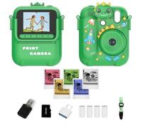 Dragon Camera Instant Print with 32GB Memory Card, Digital Camera Gifts | Portable Rocket Instant Print Cameras, Green Mini Digital Camera Toy, Christmas & Birthday Gifts for Girls & Boys Age 3+