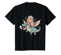 Dragon Capybara Knight Animal Medieval Ren Faire Graphic T-Shirt