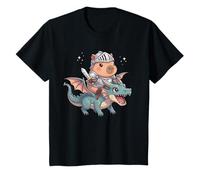 Dragon Capybara Knight Animal Medieval Ren Faire Graphic T-Shirt