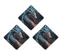 Dragon Car Air Freshener Hanging Incense Chips 3 Pack Automotive Scented Hanging Sheets Rhombus for Car Home Auto Interior Decor