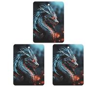 Dragon Car Air Freshener Hanging Incense Chips 3 Pack Automotive Scented Hanging Sheets Square for Car Home Auto Interior Decor