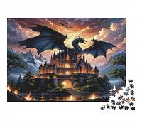Dragon Castle Fantasy 1000 Piece Jigsaw Puzzles for Adults Featuring Artistic Design Jigsaws for Adults As A Mind Relaxation Puzzle for Holiday Activity 38x26cm/1000pcs