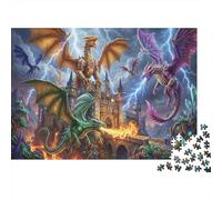 Dragon Castle Siege 1000 Piece Jigsaw Puzzle,Adults & Kids 14+,Home Wall Decor,Whimsical Challenge,Educational Toy,Premium Cardboard,Great Gifts,Stress Relief 38x26cm