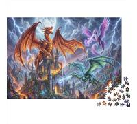 Dragon Castle Siege 1000 Piece Jigsaw Puzzle,Adults & Kids 14+,Stress Relief,Whimsical Challenge,Home Wall Decor,Gift Idea,Premium Cardboard,Educational Toy 52x38cm