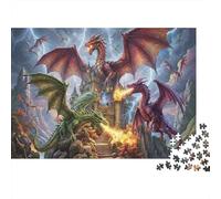 Dragon Castle Siege 1000 Piece Jigsaw Puzzle,Impossible Challenge,Educational Toy,Adults & Kids 14+,Home Wall Decor,Gift Idea,Premium Cardboard,Stress Relief 52x38cm