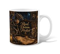 Dragon Ceramic Coffee Mug, Fantasy Gothic Cat Scroll None Gold Novelty Tea Cup with Handle Ideal for Friends Family Co-Worker Lovers Eldership Senior 11 Oz