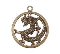 Dragon Charms For Jewelry Findings Supplies, 37x32mm, Antique Bronze Color, 4 Pieces