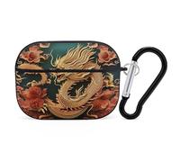 Dragon Chinese AirPods Pro 2 Case Cover, Shockproof Hard Shell Protective Case for Women Men, Compatible with Airpod Pro Case 2nd/1st Generation with Keychain-Black