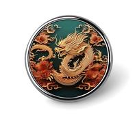 Dragon Chinese Background Badge Holder Exquisite Round Badge with Picture Pin DIY Button Badges Personalized Metal Button Pin Fashion Brooch Crafts Gifts Clothes Decorative Pins