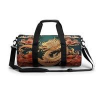 Dragon Chinese Background Gym Bag Sport Gym Tote Bag Lightweight Duffle Bag Carry On Weekender Bags for Women Men, white, 17.7in/9in/9in