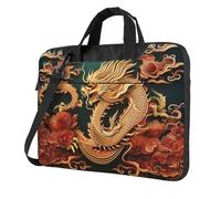 Dragon chinese background Laptop Bag for Men Women, Shockproof Protective Computer Bag Travel Laptop Shoulder Bag, Black, 14 inch