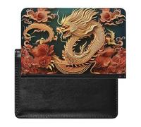 Dragon Chinese Background Passport Holder for Men, PU Leather Passport Cover with Card Slot, Waterproof Passport Protector for Travel, Wallet Protector Case for Women