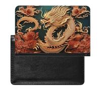 Dragon Chinese Background Passport Holder Wallet Card Case Fashion Travel Passport Cover Documents Organizer ID Protector Holder Unisex-adult