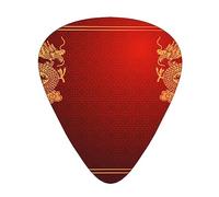 dragon chinese background Printed Triangle Guitar Picks 12 Pcs Novelty Guitar Plectrums for Bass, Electric, Acoustic Guitar