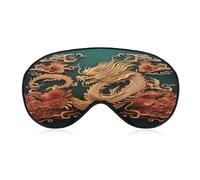 Dragon Chinese Background Sleep Mask,Adjustable Strap Sleeping Mask, Complete Light Blocking Sleep Shade Cover,Soft Breathable Comfortable Blindfold for Women and Men