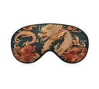 Dragon Chinese Background Sleep Mask for Women Men, Soft Eye Mask with Adjustable Strap for Sleeping, Light Blocking Travel Blindfold for Nap Comfortable Eye Cover for Home Office