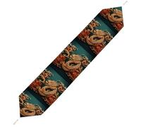 Dragon Chinese Background Table Runner for Dining Table, Short Plush Runners Washable & Durable Tablerunner Modern Home Decor for Wedding, Kitchen, Holiday 178*33cm