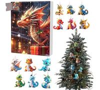 Dragon Christmas 2024 - Christmas Countdown Calendar - 24 Days Of Vacation Pendant There Is A Cute Dinosaur Acrylic Pendant Hidden Behind Each Door