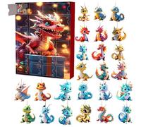 Dragon Christmas 2024 - Christmas Countdown Calendar - 24 Days Of Vacation Pendant There Is A Cute Dinosaur Acrylic Pendant Hidden Behind Each Door
