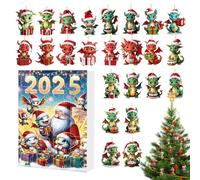 Dragon Christmas Advent 2025,24 Days With Acrylic 2D - s Christmas For Tree With Cute Dragon ,For Kids Adults Home Family Rearview Mirror