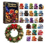 Dragon Christmas Countdown Calendar, 24 Daily Reveals For Shelves | Count Down From The First Day To Christmas Eve By Turning Each Window And Placing The Revealed Dragon Decoration Forward