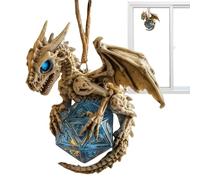 Dragon Christmas Decoration, 2D Dice Decoration for Home | Hanging Christmas Ornaments for Home, Office, Car and Holiday