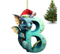 Dragon Christmas Decorations - 2D Acrylic Letter Car Ornament | Cute Decoration, Christmas Tree Ornament for Home and Car Decor