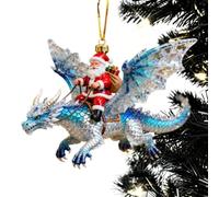 Dragon Christmas Ornament 2D Acrylic Riding Santa Claus Collection