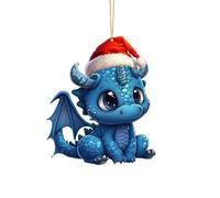 Dragon Christmas Ornament Cartoon Cute Dragon Christmas Tree Decorations Funny Acrylic Hanging Pendant UnusualDecorations Personalised Party Car Decor Novelty Baubles For Xmas Tree