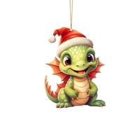 Dragon Christmas Ornament Cartoon Cute Dragon Christmas Tree Decorations Funny Acrylic Hanging Pendant Unusual Decorations Personalised Party Car Decor Novelty Baubles For Xmas Tree